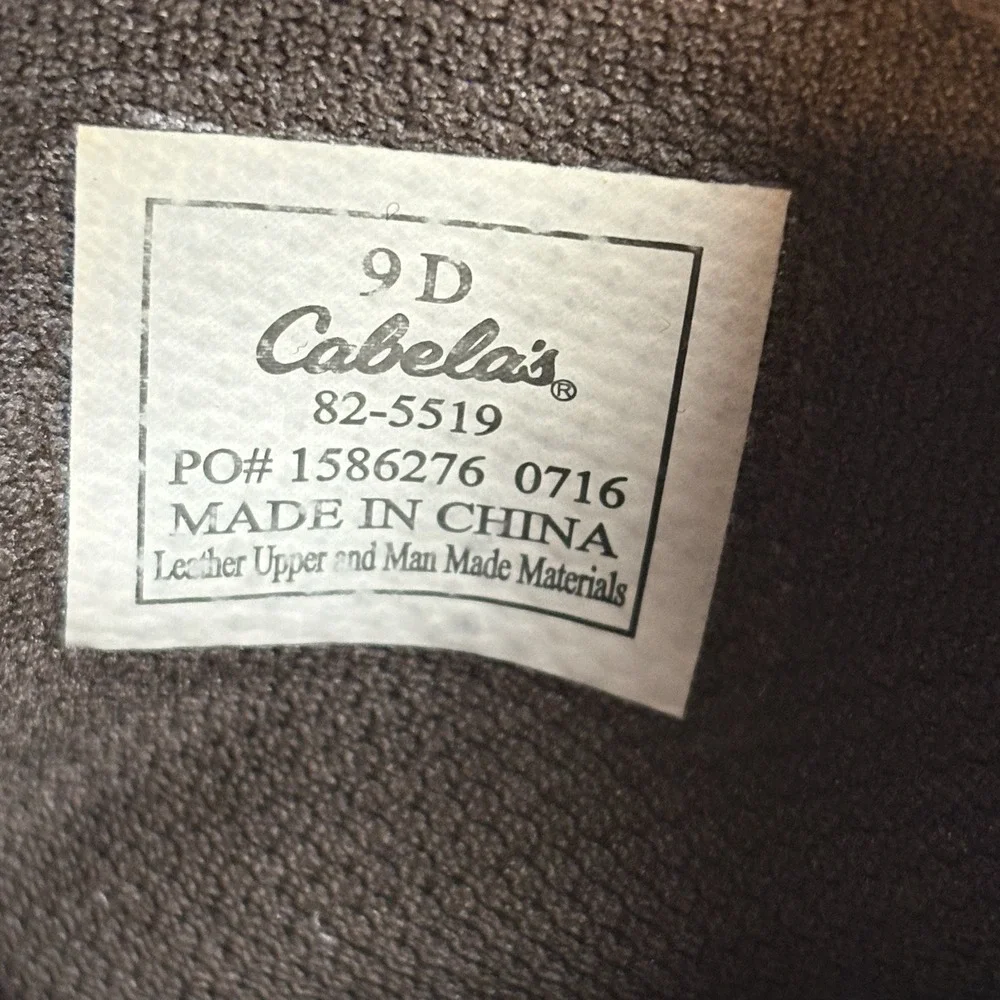 Cabela's Camo Western Work Boots Men's Size 9 D Leather Square Toe 82-5519